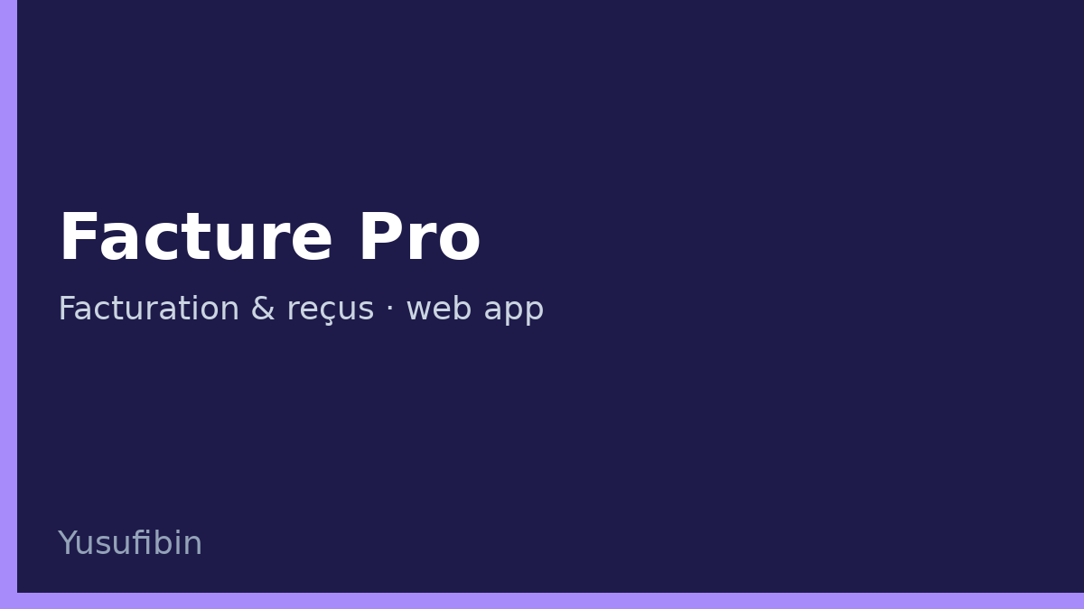 Aperçu du projet Facture Pro